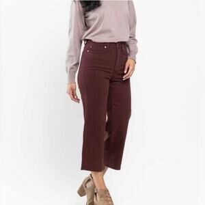 Judy Blue Oxblood Wide Leg Cropped Tummy Control Jeans Size 3/26 NWT